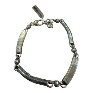 Brighton Marrakesh Bracelet Silver Tone Link Beaded Size 7 J41